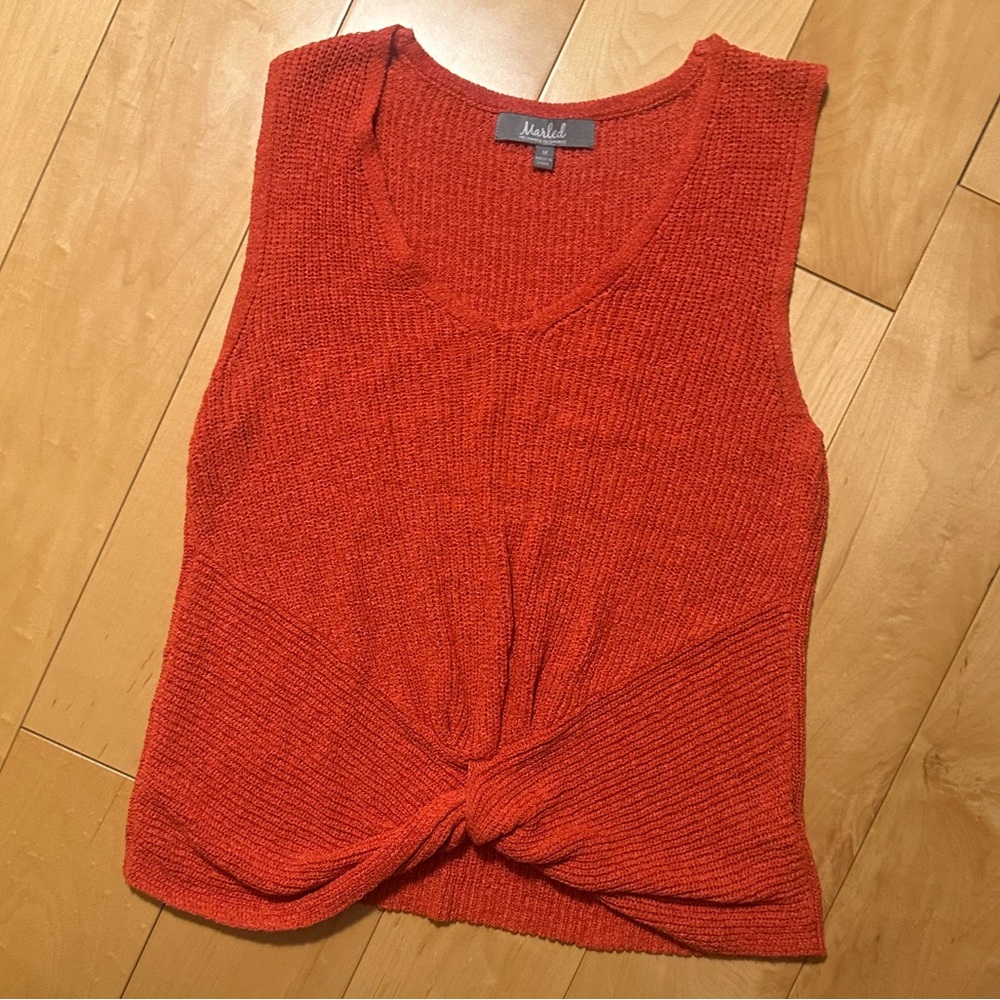 Marled Knotted Sweater Tank